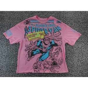 SPIDER-MAN SPIDERMAN‎ Pink Retro Licensed Print T-Shirt sz XL